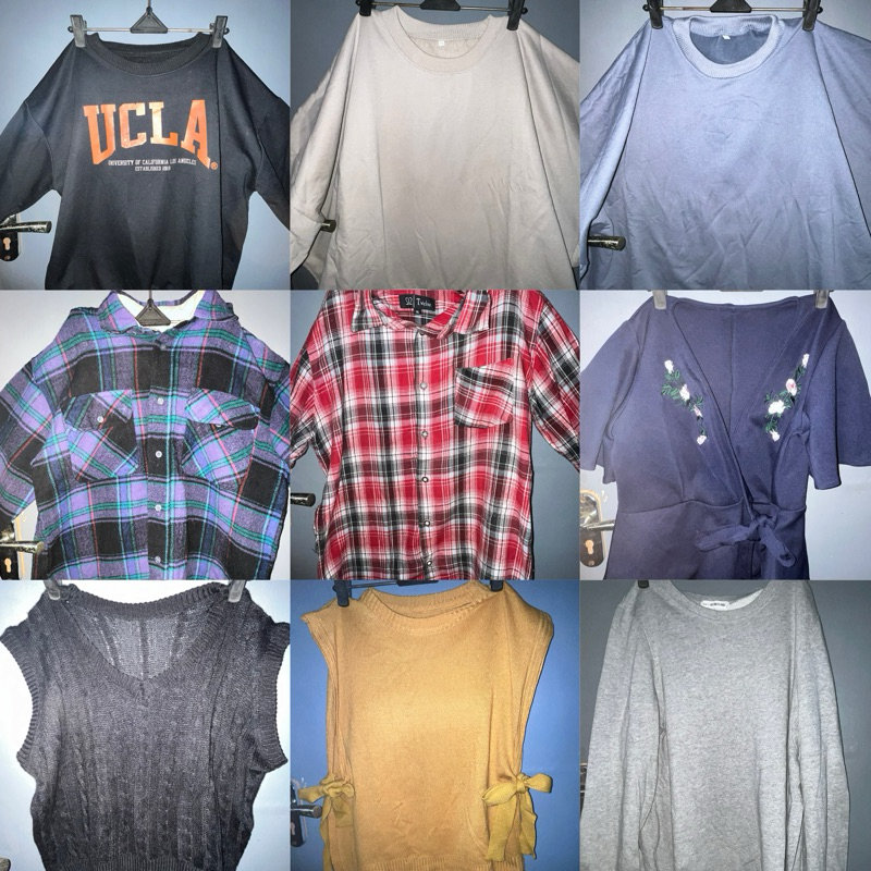 Sweater, Vest Rompi, & Kemeja Kotak-kotak PRELOVED