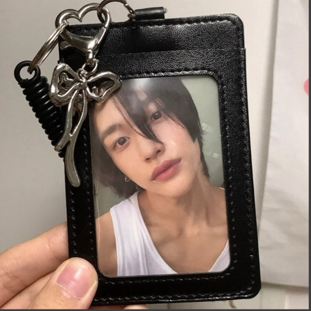

Black ID Card With Charms Id holder with Pc Photocard slot