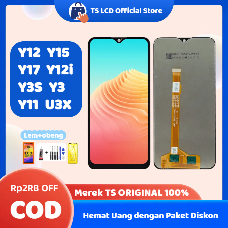 Lcd TOUCHSCREEN VIVO Y12 / Y17 / Y15 / Y12i/Y11/Y3/Y3S Original 100% Fullset asli Layar lcd vivo y12