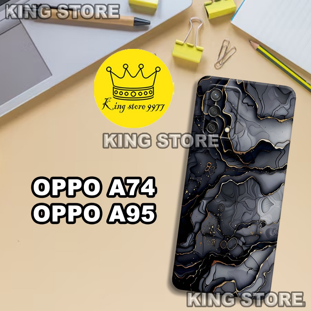 (KS23)  Softcase karet untuk OPPO A74 - OPPO A95 Motif gambar karakter Marble/casing OPPO A74 - OPPO