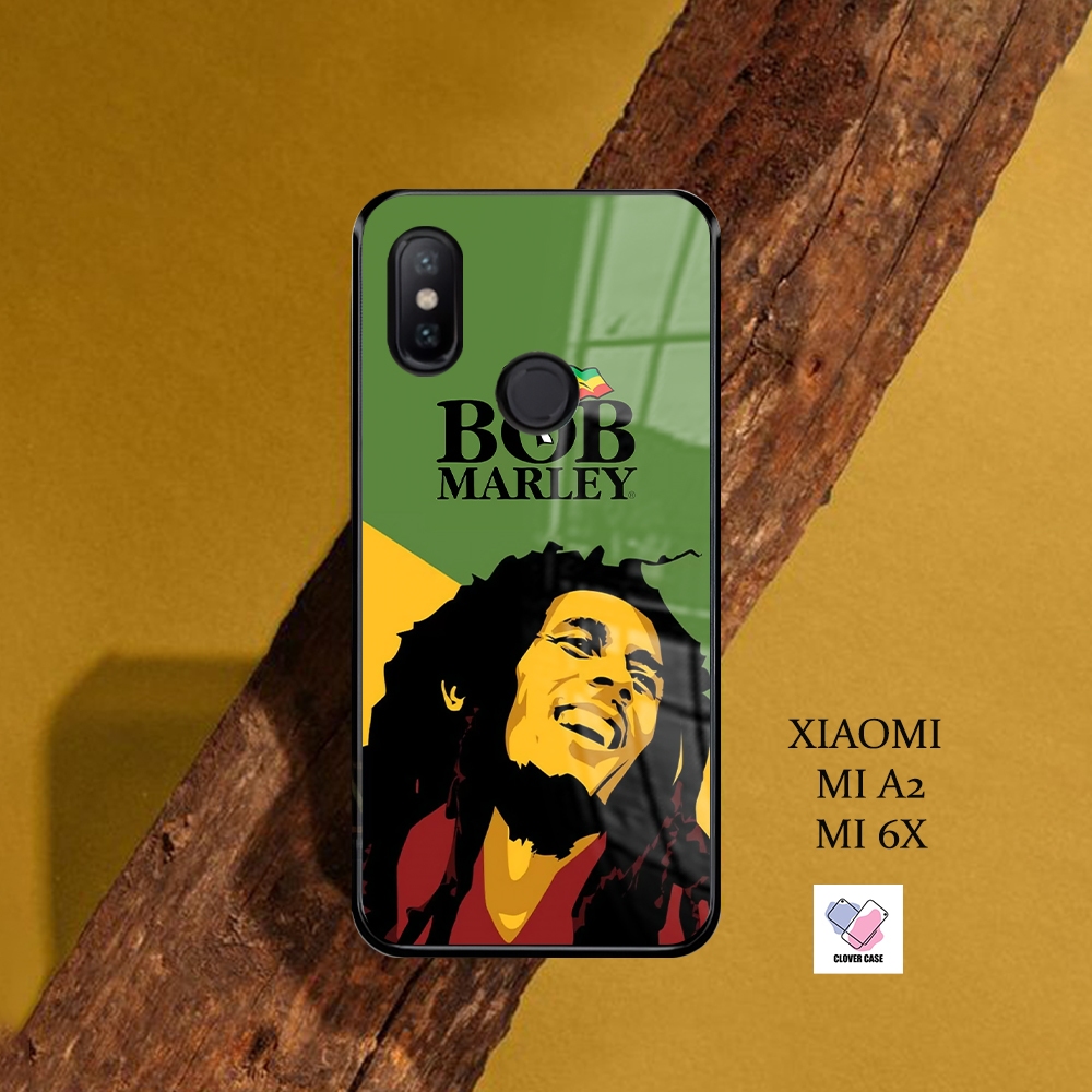 [AR48]  Case Glossy Case | MI A2 | MI 6X | CASE KEKINIAN LUCU |  Casing Hp Kilau Motif BOB MARLEY