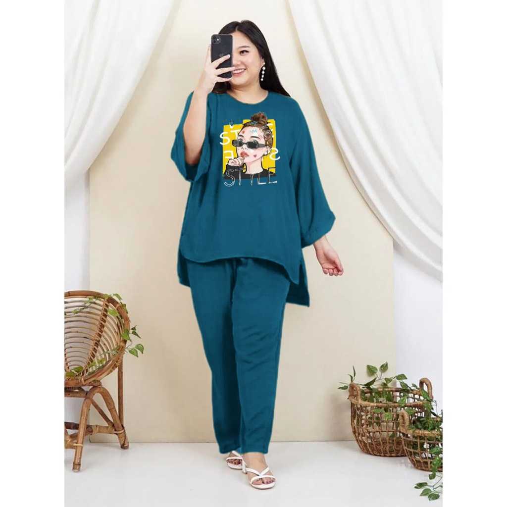 one set crinkle wanita jumbo ld 120cm - ld 140cm