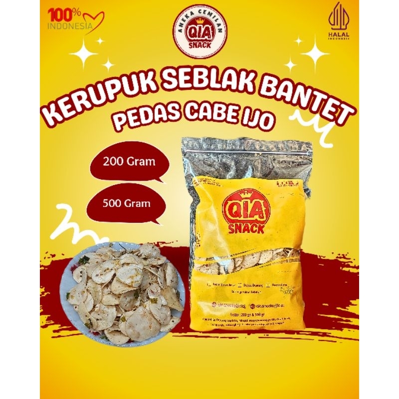 

Kerupuk Seblak Bantet Pedas Cabe Ijo 200 Gram & 500 Gram