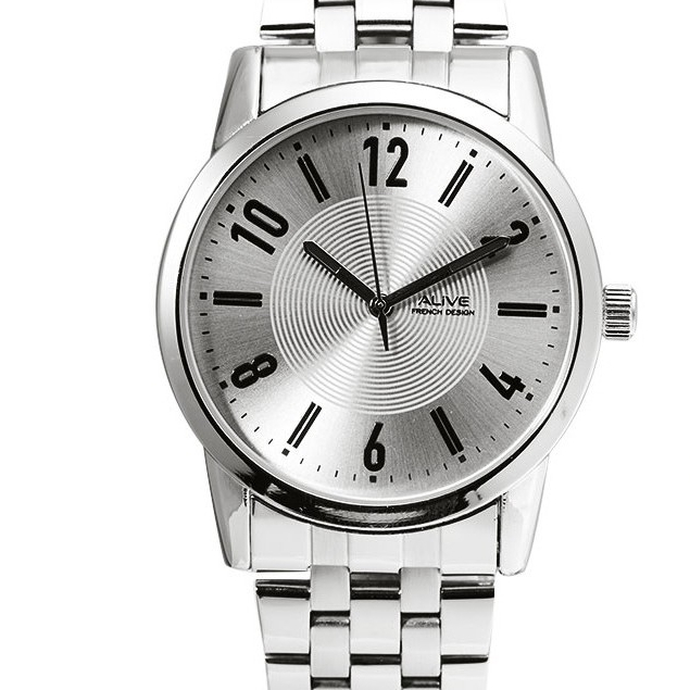 JAM TANGAN PRIA ALIVE SOPHIE PARIS ORIGINAL ALFREDO SILVER GAL340S3