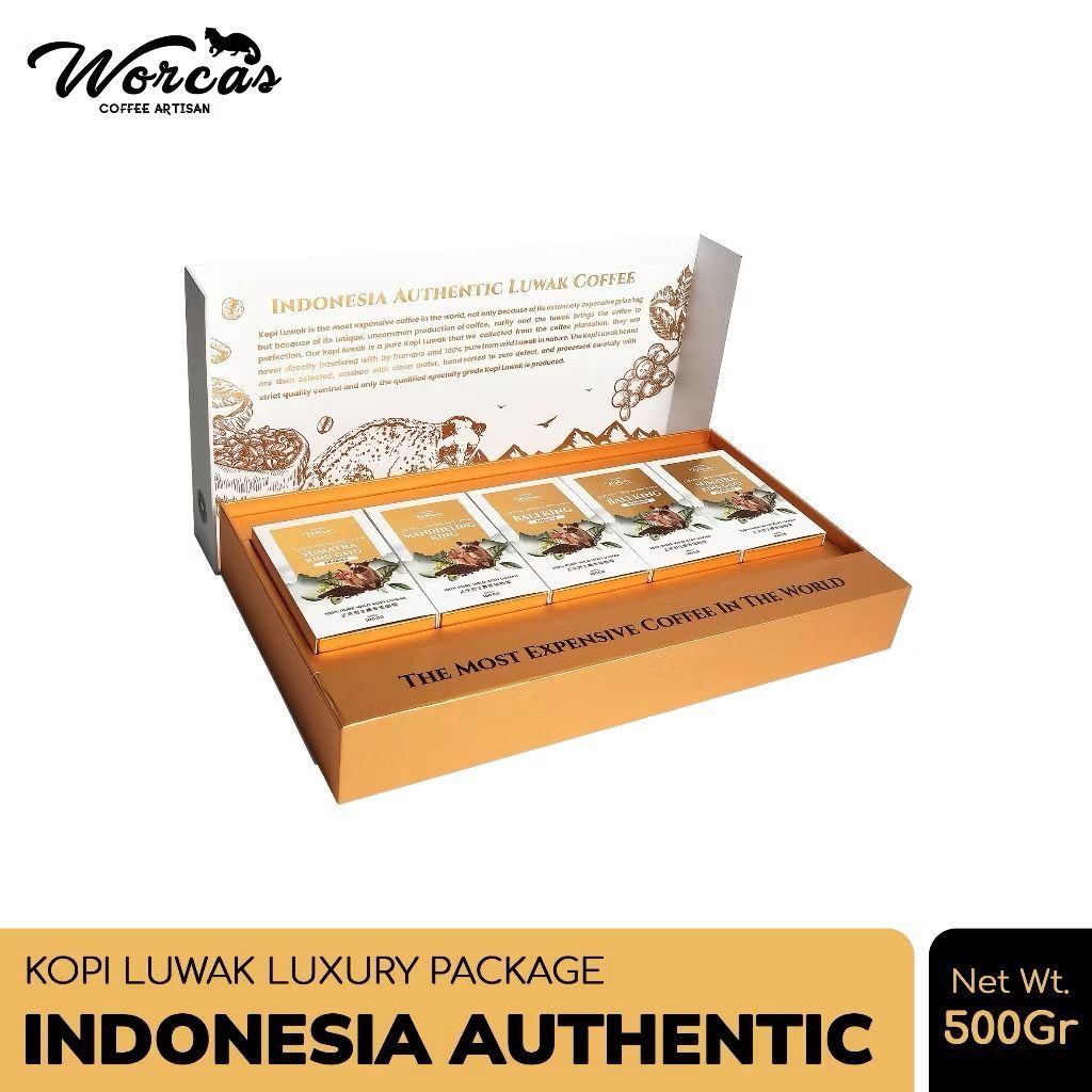 

WORCAS Kopi Luwak Indonesia Authentic Luxury Package 500gr