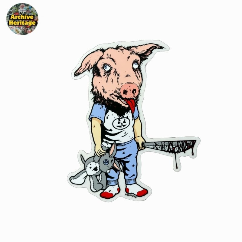 

sticker Supreme x Sean Cliver pig head stiker