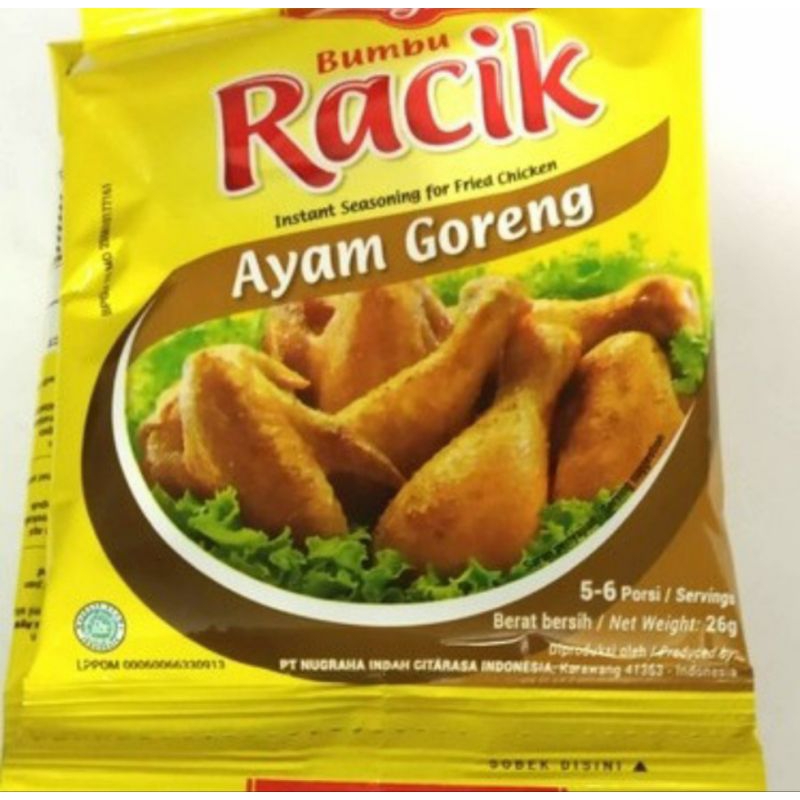 

bumbu racik ayam goreng Indofood isi 20 gr per sachet per pcs