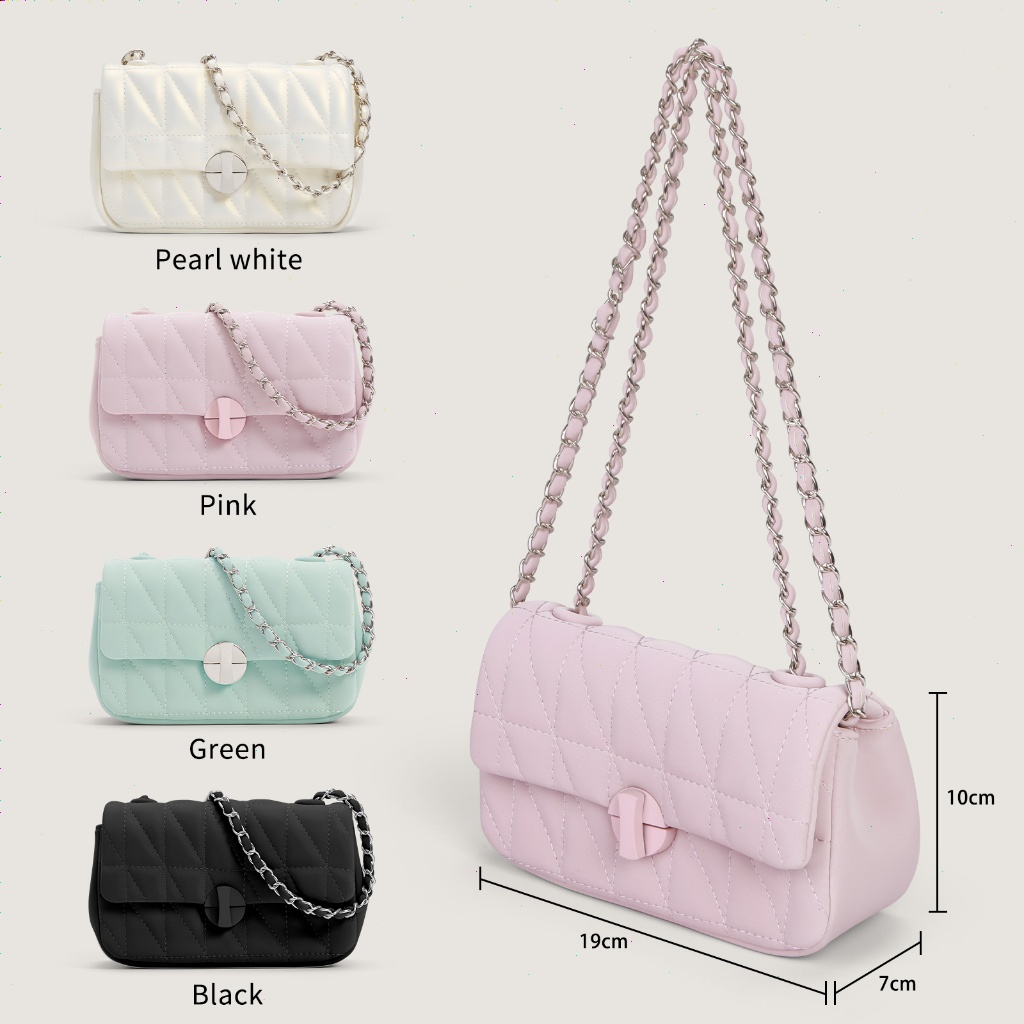 TAMPIL MODIS  RAINSMORE Tas Wanita Mewah 2025 Kotak Kecil Gaya Chanel dengan Tali Rantai, Model