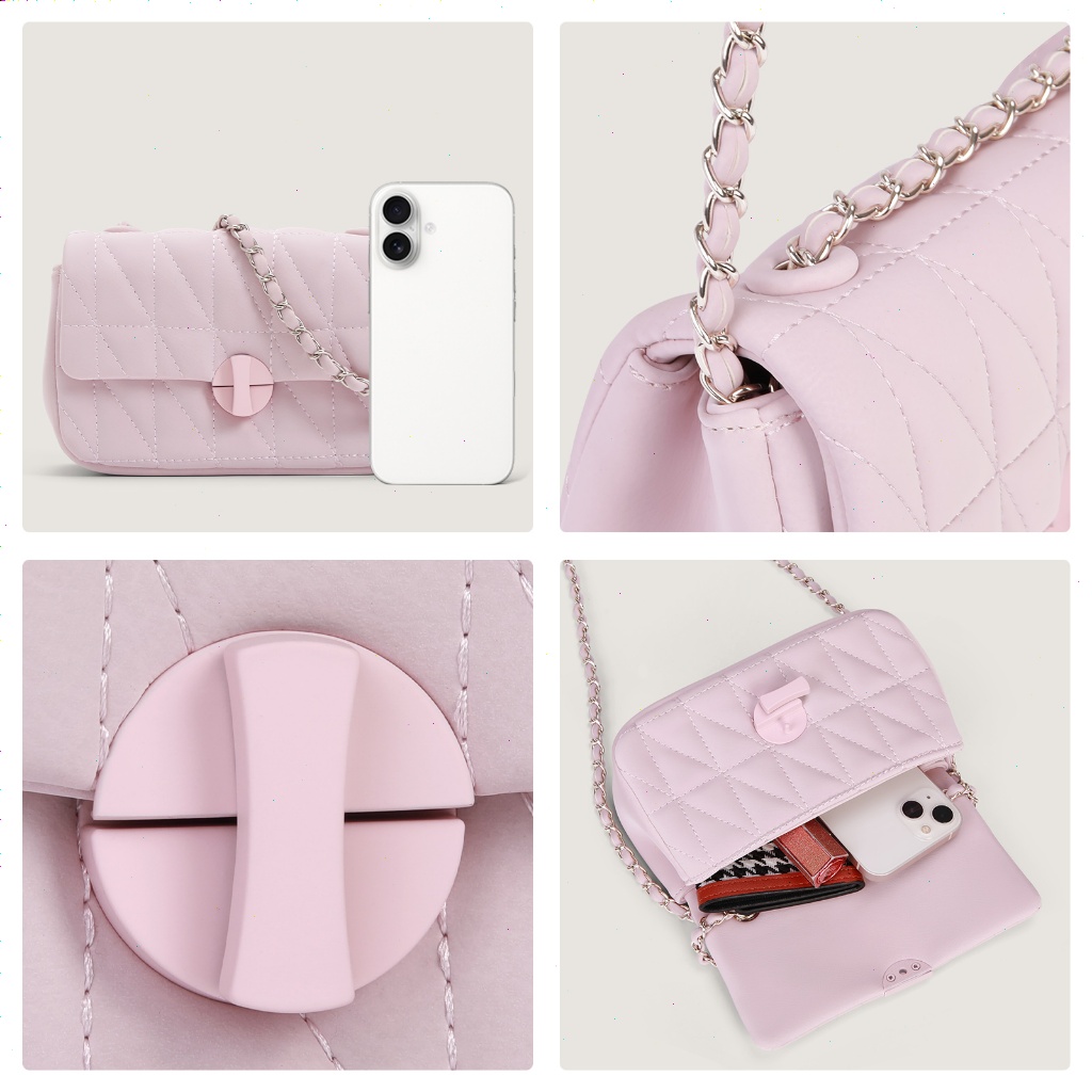 Ready Stock Rainsmore Tas Wanita Mewah 2025 Kotak Kecil Gaya Chanel Dengan Tali Rantai, Model Baru