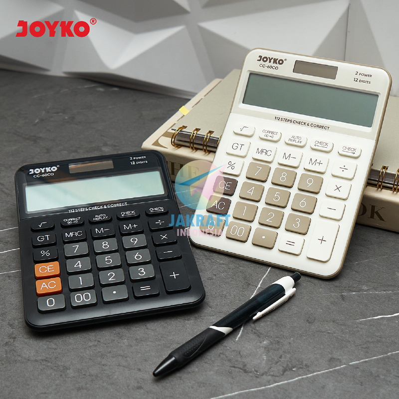

(1 Pcs) Kalkulator JOYKO CC-60CO Calculator 12 Digits Ratusan Milyar Big Display Check Correct 112 Steps