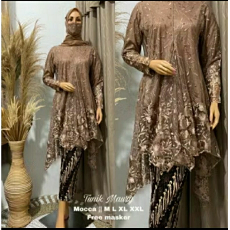 kebaya tunik Busui friendly tunik mauri model jubrai rok plisket