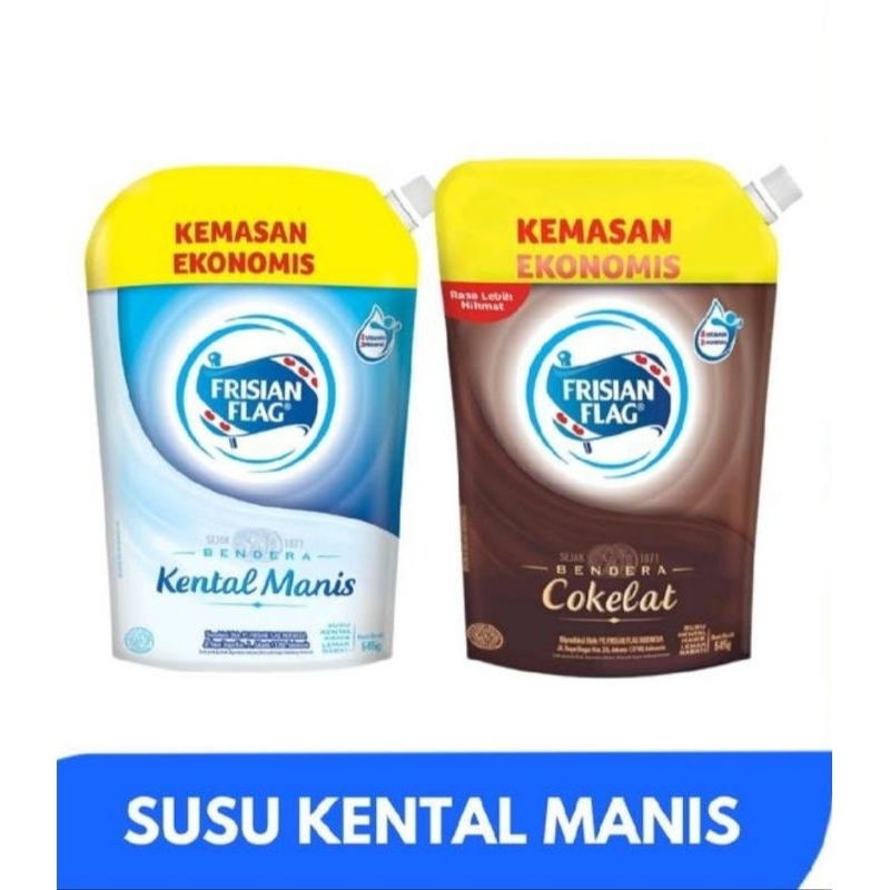 

Frisian Flag Skm Susu Kental Manis Pouch Putih/Coklat 545g