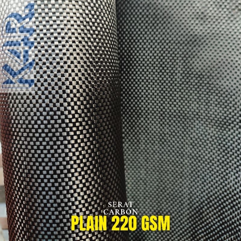 Serat Carbon Fiber Asli Plain 220gsm