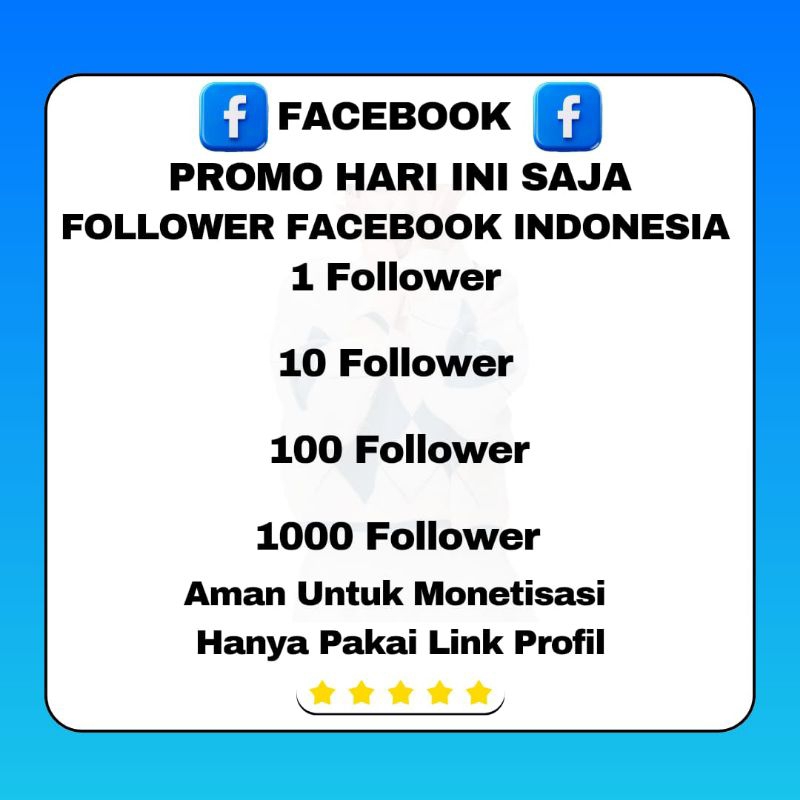 Promo Follower Facebook Pro Follower Facebook Fanpage Follower Facebook