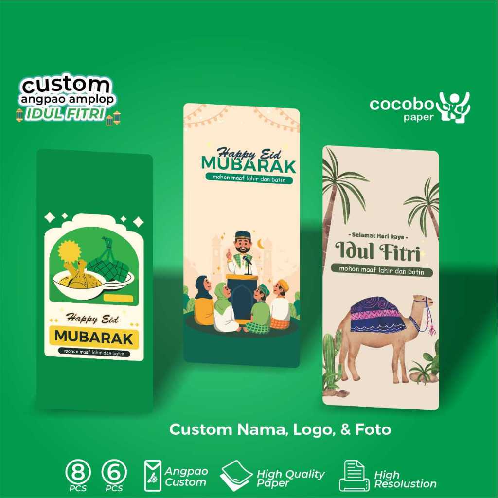 

Angpau Lebaran Custom Premium Angpao Lebaran Custom Angpau Idul Fitri Custom | Cocobo Paper