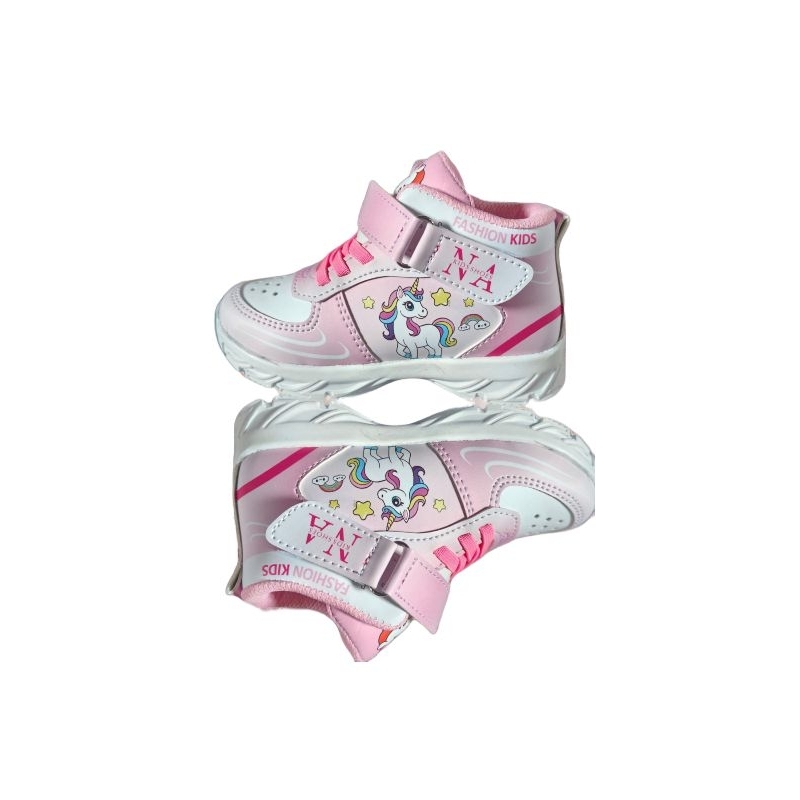 sepatu semi boot , sneaker motip unicorn, sepatu sekolah anak tk SD