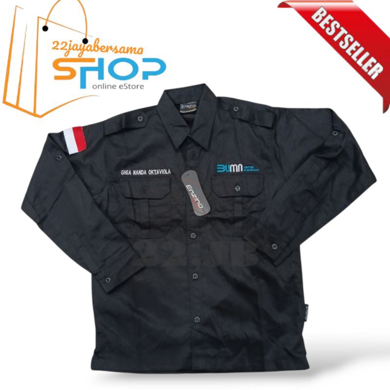 Kemeja BUMN Free Nama | Baju Kemeja BUMN Free Nama bordir