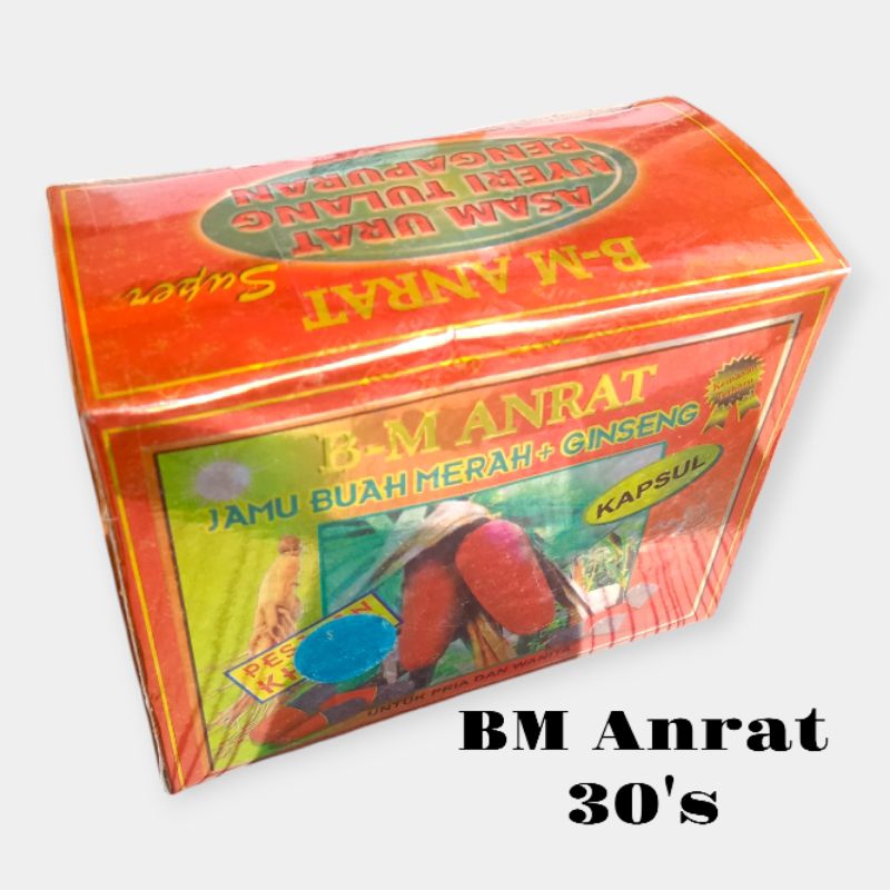 Kapsul BM Anrat Herbal Isi 30 - Buah Merah + Ginseng - Suplemen Pria & Wanita