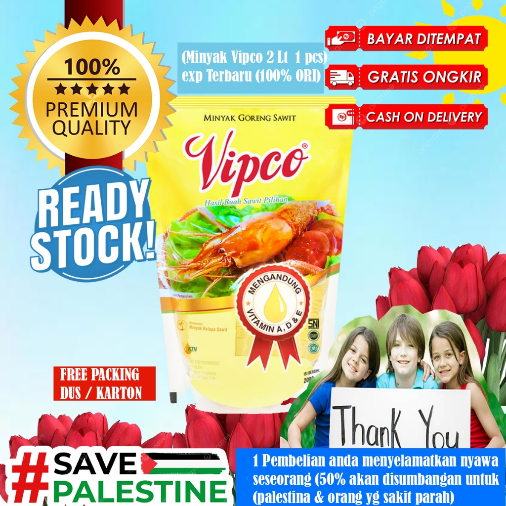 

Vipco Minyak Goreng Premium Pouch Refill 2 Liter - Gratis Ongkir - Exp Terbaru