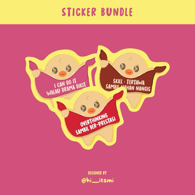 

HI ITS MI - Sticker Vinyl / Sticker UV Print / Sticker Ilustrasi - DIE CUT