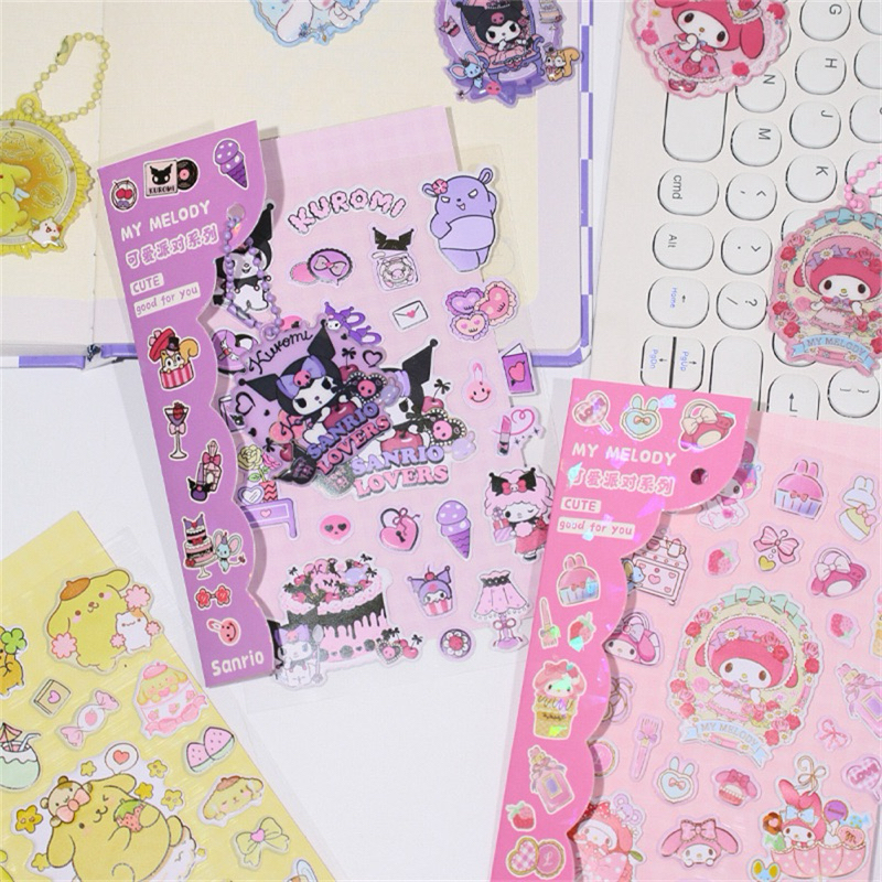 

Sticker san*rio timbul GRATIS gantungan kunci/ sticker anak anak lucu