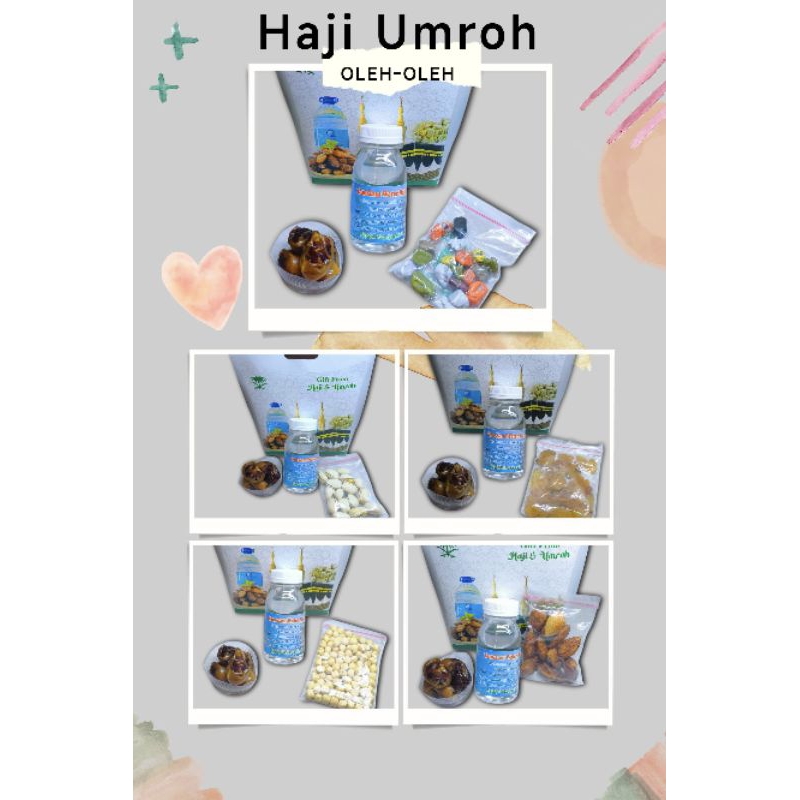 

Oleh-oleh Haji danUmroh Premium | Kurma Khalas | Air Zamzam 50 ml | Almond | Pistachio | Kismis