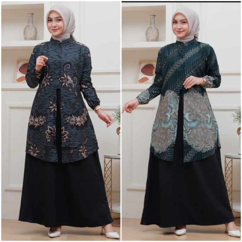 gamis batik modern terbaru,dress muslim