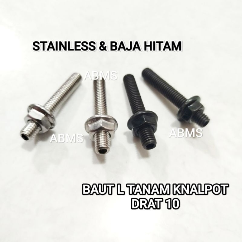 [COD] BAUT L TANAM KNALPOT M6 DRAT 10 HOBDA BEAT ESP BAUT KNALPOT TANAM STAINLESS STEEL DAN BAJA HIT