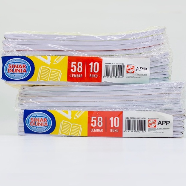 

KODE D88A 1 PAK Buku Tulis SINAR DUNIA 58 SIDU 1x58 Lembar