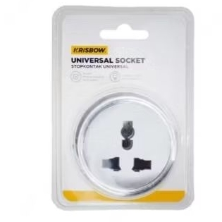 Krisbow Stop Kontak Universal Round - Silver