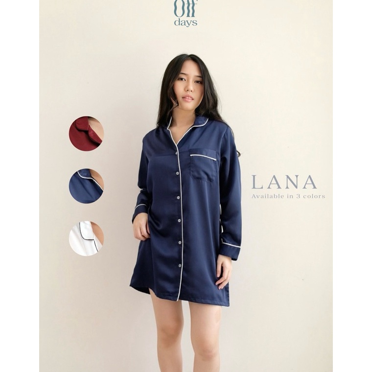 Offdaysid  Lana Dress  Dress Piyama Satin Silk  Oversized Dress Piyama KODE W7G3