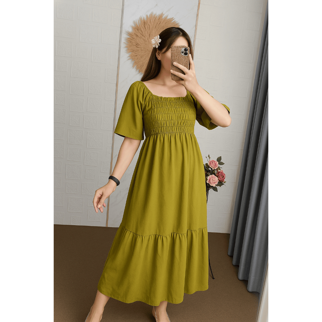 Daster Kerut Dada Crinkle Airflow Polos