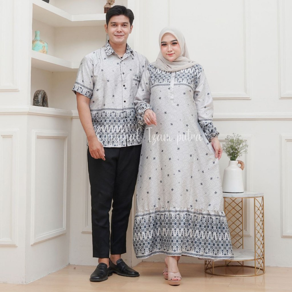 setelan suami istri gamis couple baju couple pasangan lebaran 2025 gamis pesta mewah kekinian
