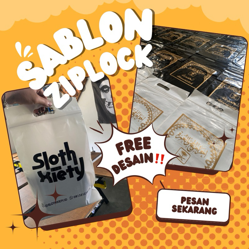 SABLON ZIPLOCK PLONG | SABLON PLASTIK | KEMASAN | PLASTIK DISTRO | FREE DESAIN | 30x40