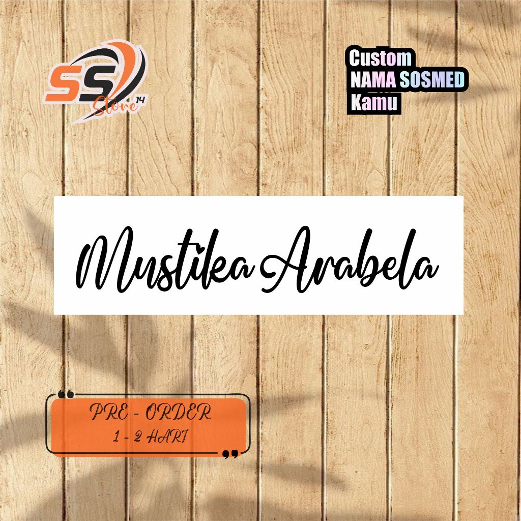 

STIKER CUSTOM NAMA ( REQUES NAMA BEBAS ) ANTI AIR MEDIA CUTTING MURAH BERKUALITAS