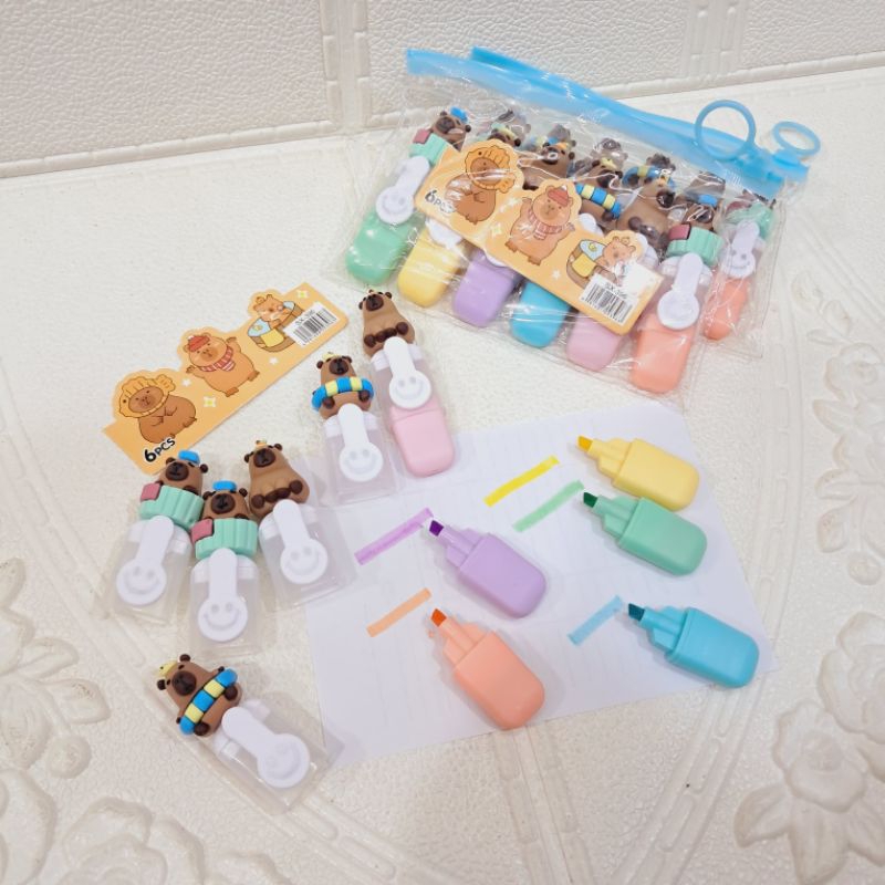 

Highlighter Stabilo Pastel Karakter Capybara 6 warna