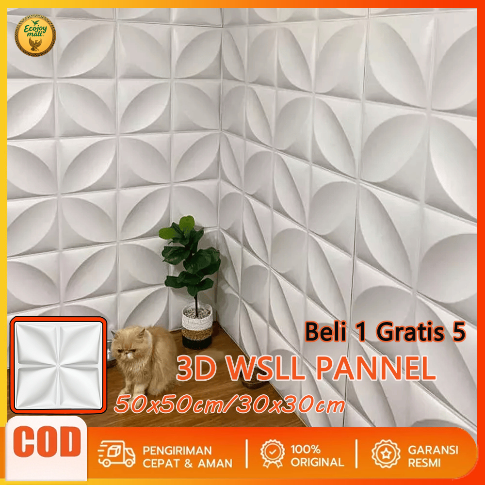 3D Wall Panel Dinding Ornamen Bahan PVC Bisa Dibersihkan Motif Timbul Playwall