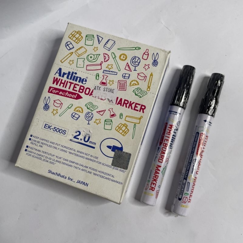 

spidol papan tulis artline whiteboard marker hitam 2.0mm EK-500s 1pack