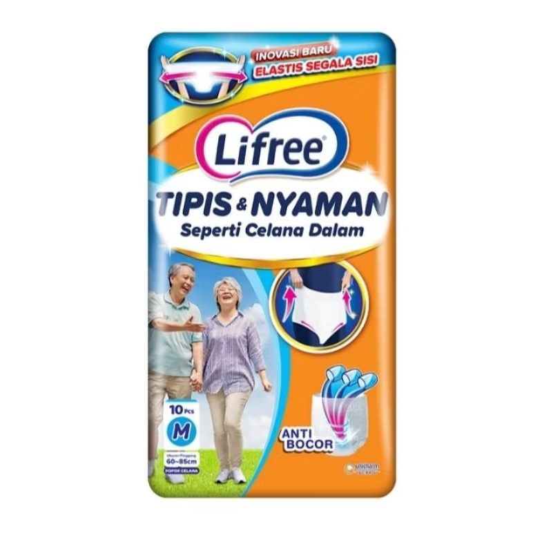 Lifree Tipis & Nyaman Popok Celana Dewasa M 10 Pcs