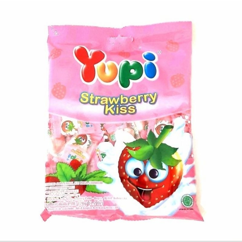 

Permen Yupi Strawberry Kiss Love 120gr
