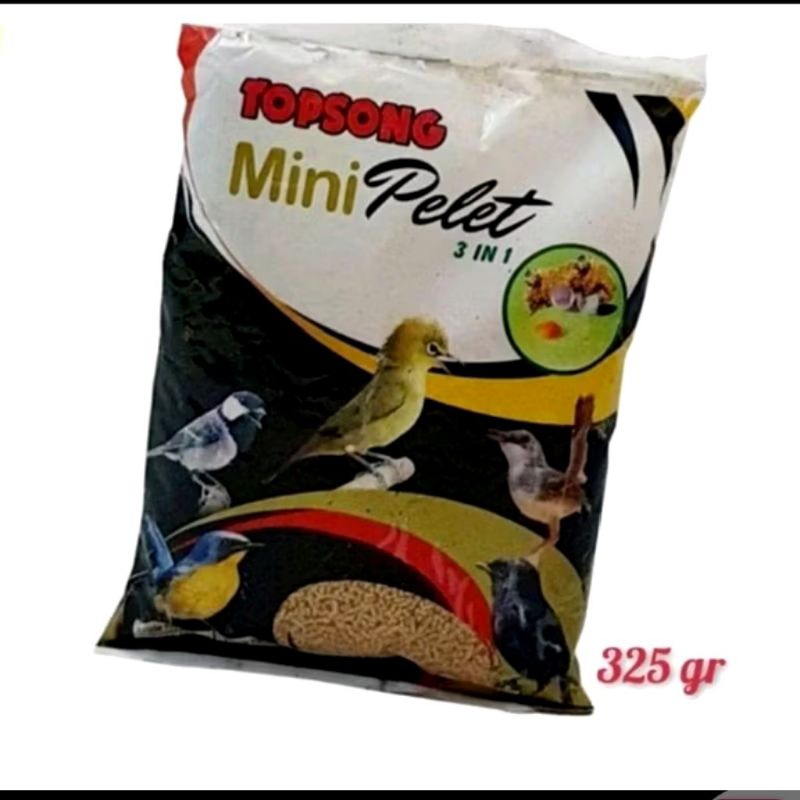 Topsong Top Song 3 In 1 Formula Voer Pur MiniPellet Pakan Makanan Burung Pleci Ciblek Kacer Anis