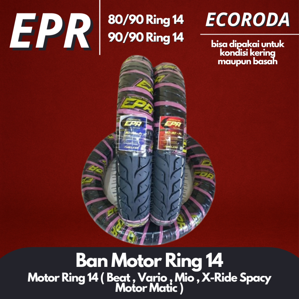 EPR Ban Motor Ring X-Ride Spacy (Beat, Vario, Mio) Ring 14 Matic Tubles 8090 9090 Cod Luar Tubetype