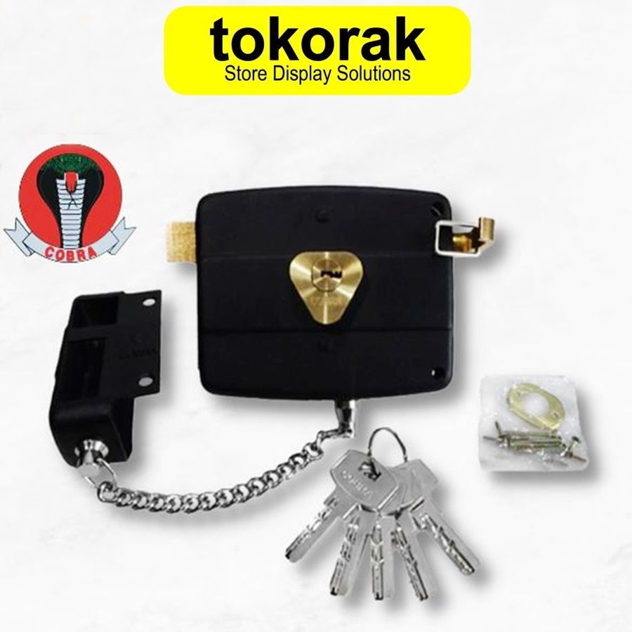 KUNCI PINTU GERBANG BESI OTOMATIS COBRA HITAM KUNCI KOMPUTER COMPUTER KEY RIM LOCK KUNCI PAGAR GERBA