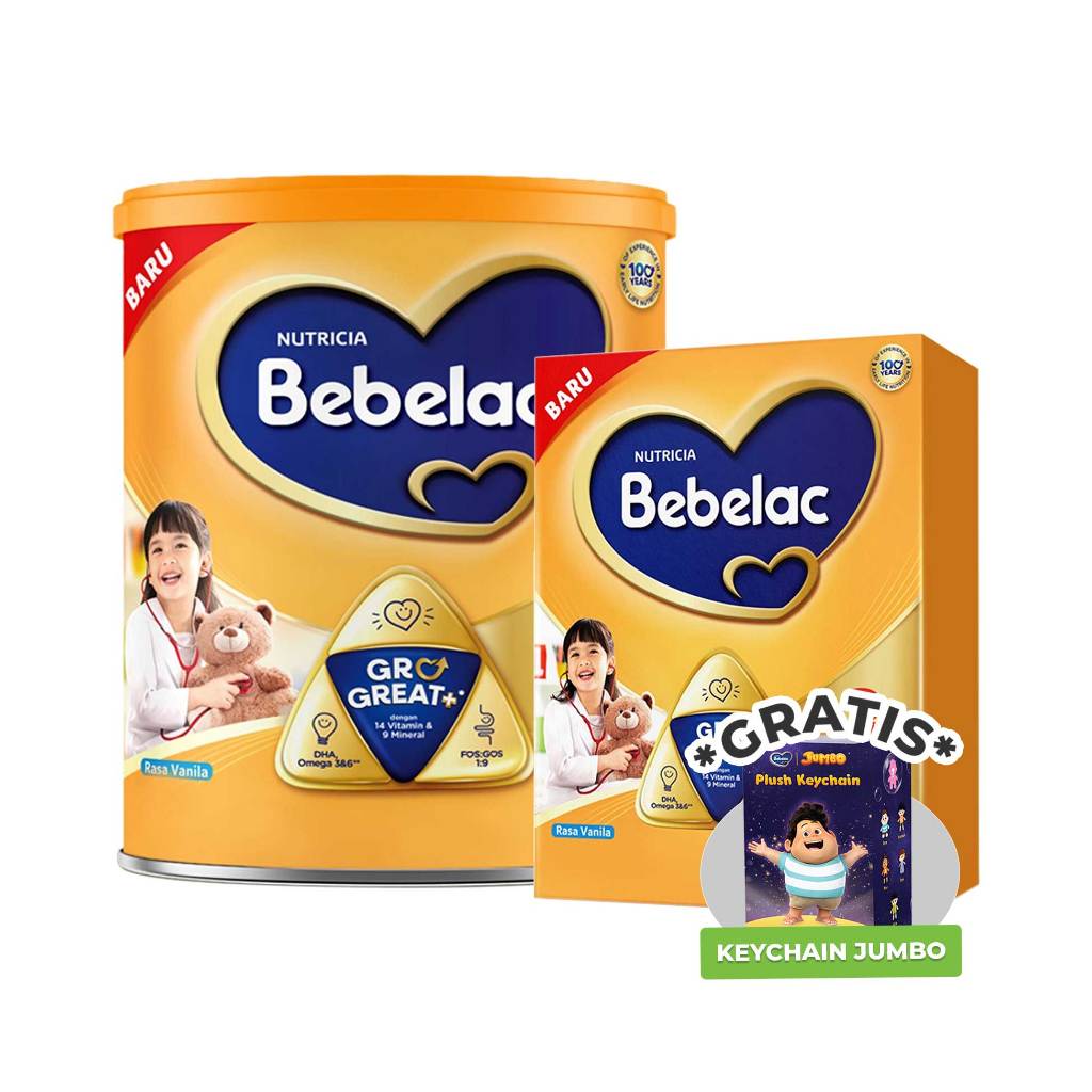 

Bebelac 3 Vanila 400 Gram Box + Bebelac 3 Vanila 800 Gram Tin Free Keychain Jumbo