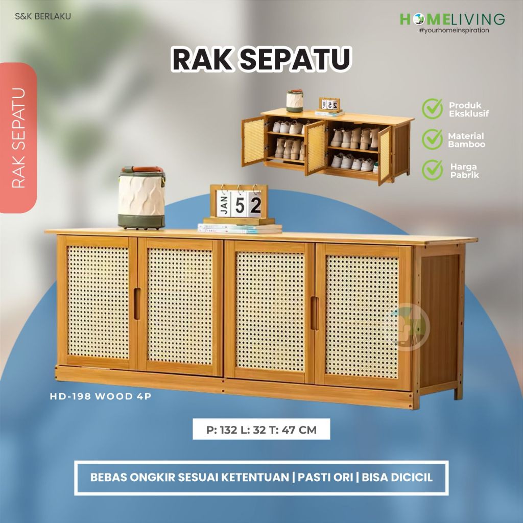 HOMELIVING - LEMARI SEPATU - RAK SEPATU - BUFFET - BUFFET TV - TEMPAT SEPATU - RAK RUANG TAMU