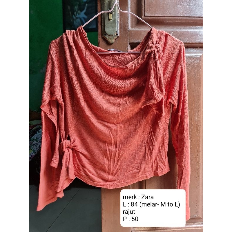 Baju atasan zara wanita, baju rajut zara