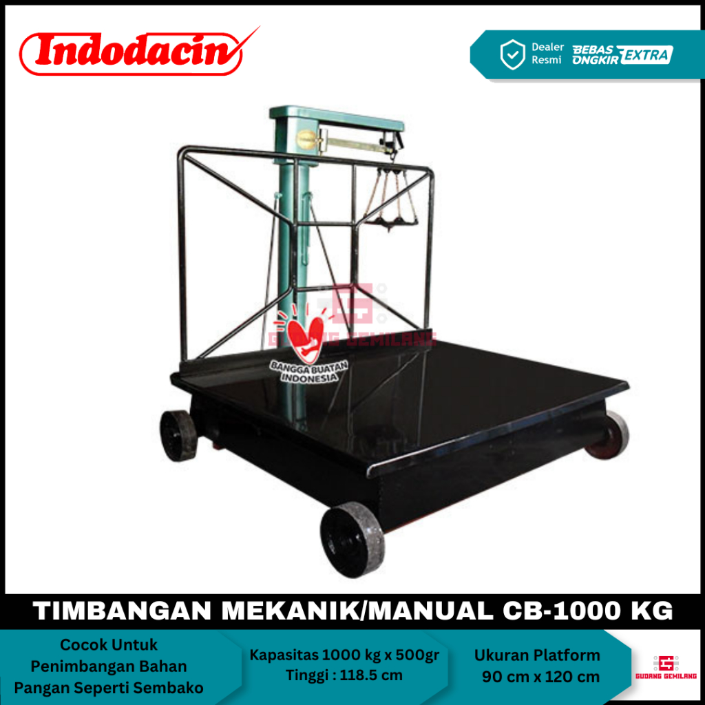 Timbangan Duduk Lantai Barang Mekanik Manual CB 1000Kg Dacin Besi Plat