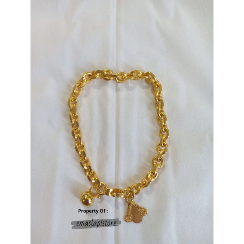Gelang Medium Rantai Belitung Lapis Emas 999 Banjar