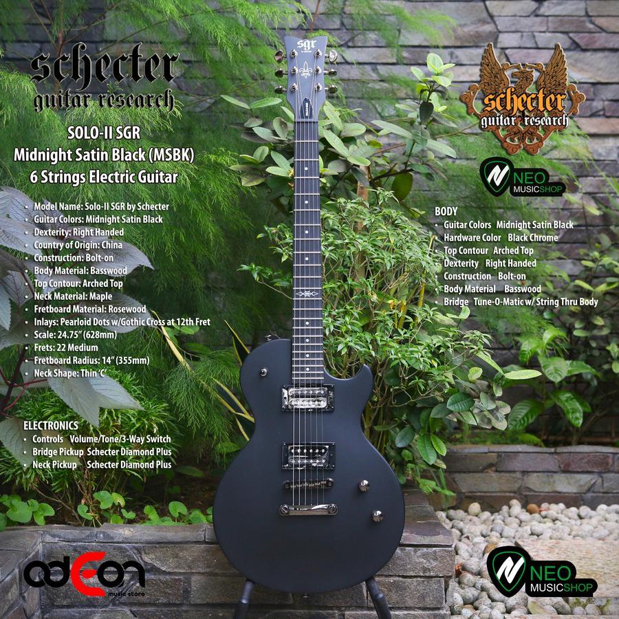 SCHECTER SOLO-II SGR Midnight Satin Black 6 Strings Electric Guitar