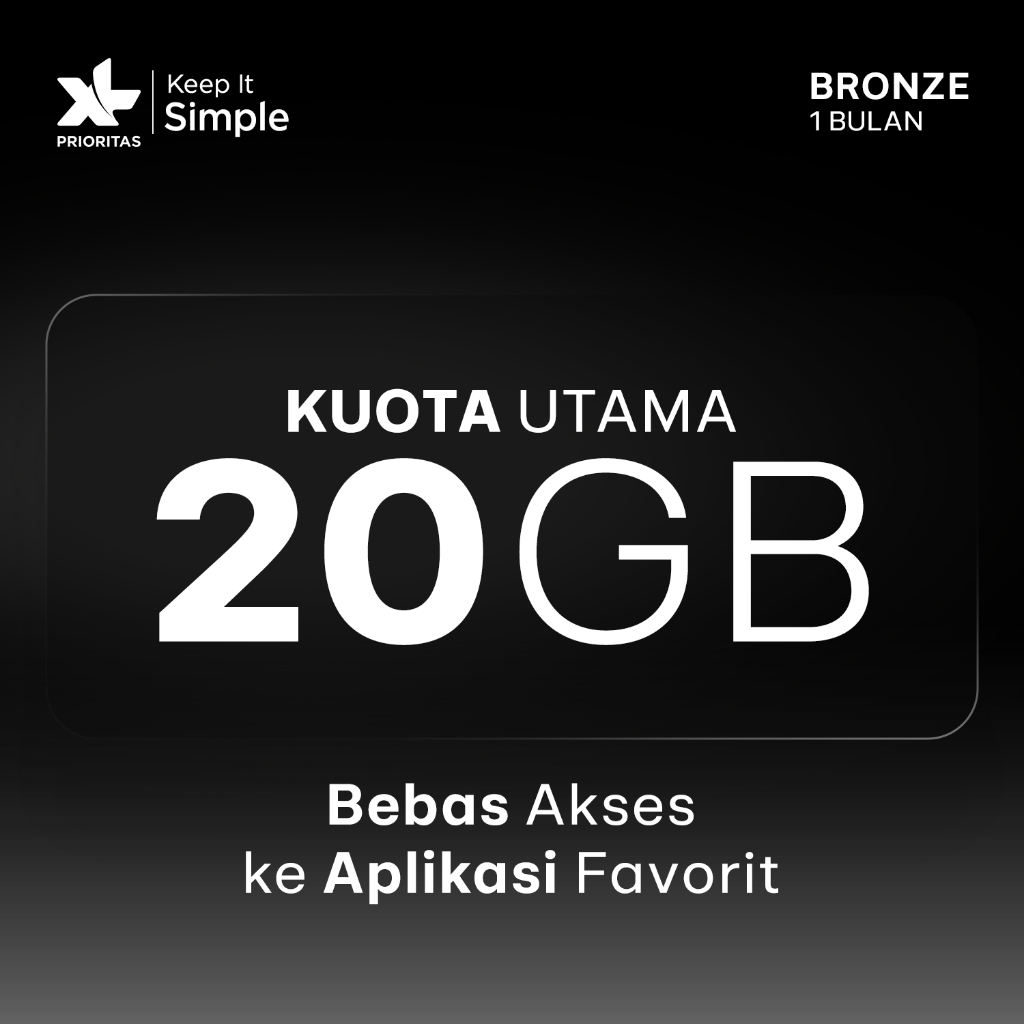 BARU Kartu Perdana XL PRIORITAS Bronze 20GB/bln